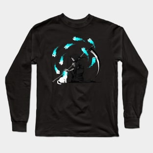 Recharging Death Cat 9 Lives Long Sleeve T-Shirt